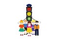 Traffic light and children