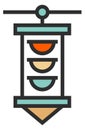 Traffic light color icon. Street road guide signal