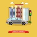 Traffic light concept vector illustration, flat design