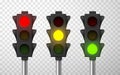 Traffic light and crosswalk street signal set