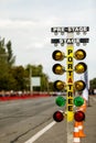 Traffic light for drag racing. Royalty Free Stock Photo