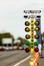 Traffic light for drag racing. Royalty Free Stock Photo