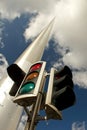 Traffic light and Dublin Spire Royalty Free Stock Photo