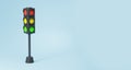 Traffic light on empty copy space blue background Royalty Free Stock Photo