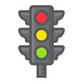 Traffic light filled outline icon, stoplight