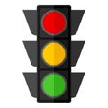 Traffic Light Flat Icon Isolated on White