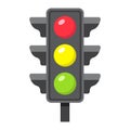 Traffic light flat icon, stoplight and navigation Royalty Free Stock Photo