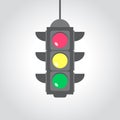 Traffic light, flat vector illustration