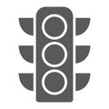 Traffic light glyph icon, regulation and traffic, stoplight sign, vector graphics, a solid pattern on a white background