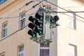 Traffic light with green color. Transportation, Vienna Royalty Free Stock Photo