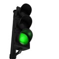 Traffic light with green light isolated on white background Royalty Free Stock Photo