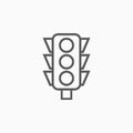 Traffic light icon, traffic signal, crossroads, travel, stoplight