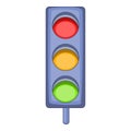 Traffic light icon, cartoon style Royalty Free Stock Photo