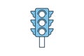 Traffic light Icon. Icon related to Traffic. flat line icon style. Royalty Free Stock Photo