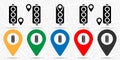 Traffic light icon in location set. Simple glyph, flat illustration element of web, minimalistic theme icons Royalty Free Stock Photo