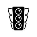 Black solid icon for Traffic Light, road and street Royalty Free Stock Photo