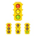 Traffic light icon set Royalty Free Stock Photo