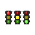 Traffic light illustration. Red, yellow and green lights Royalty Free Stock Photo