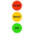 Traffic light interface icons. Red, yellow and green