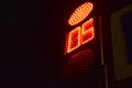 Traffic light at the intersection at night for pedestrians and cars Royalty Free Stock Photo