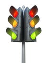 Traffic light isolated on white background Royalty Free Stock Photo