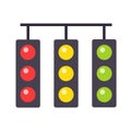 Traffic light isolated on white background. Traffic light interface icons. Red, yellow and green. Icons depicting typical horizont Royalty Free Stock Photo
