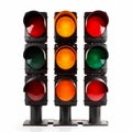 Traffic light isolated on a white Royalty Free Stock Photo