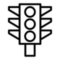Traffic light line icon. Traffic signal illustration isolated on white. Lights outline style design, designed for web Royalty Free Stock Photo