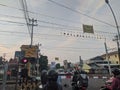 Traffic light in the middle city of Yogyakarta