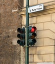 traffic light near the square called Porta Portese Where a famou