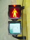 Traffic light object detail colored pedestrian Sao Paulo Brazil