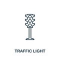 Traffic Light outline icon. Thin style design from city elements icons collection. Pixel perfect symbol of traffic light icon. Web Royalty Free Stock Photo