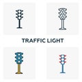 Traffic Light outline icon. Thin style design from city elements icons collection. Pixel perfect symbol of traffic light icon. Web Royalty Free Stock Photo