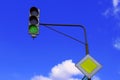 Traffic Light Over Blue Sky Background. Royalty Free Stock Photo