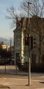 The traffic light on the pedestrian crossing Royalty Free Stock Photo