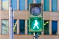 Traffic light pedestrian lights green pass Royalty Free Stock Photo