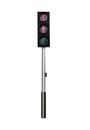 Traffic light with with pedestrian signals and pole on white background