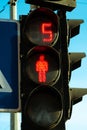 traffic light for pedestrians, shining red Royalty Free Stock Photo