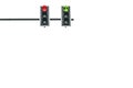 Traffic light red arrow and grenn arrow isolated on white background Royalty Free Stock Photo