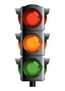 Traffic light with red, yellow and green color. Flat vector illustration isolated on white background Royalty Free Stock Photo