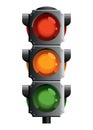 Traffic light with red, yellow and green color. Flat vector illustration isolated on white background Royalty Free Stock Photo