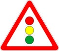 Traffic light regulation road sign