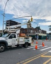 Traffic light repairing in progress brooklyn ny street