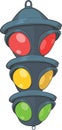 Traffic light. Semaphore. Cartoon