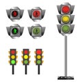 Traffic Light Set Vector Clip Art