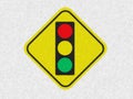 Traffic light sign or symbol icon isolated in white background. Caution signal for warning in transportation, RED YELLOW GREEN. Royalty Free Stock Photo