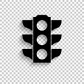 Traffic light signal - black vector icon Royalty Free Stock Photo