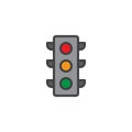 Traffic light signal filled outline icon Royalty Free Stock Photo