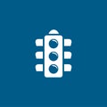 Traffic Light Signal Icon On Blue Background. Blue Flat Style Vector Illustration Royalty Free Stock Photo