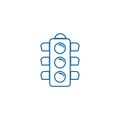 Traffic Light Signal Line Blue Icon On White Background. Blue Flat Style Vector Illustration Royalty Free Stock Photo